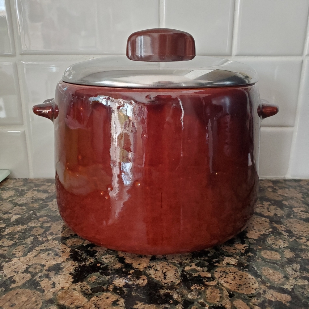 Vintage West Bend Bean Pot Stoneware Crock 2L With Lid